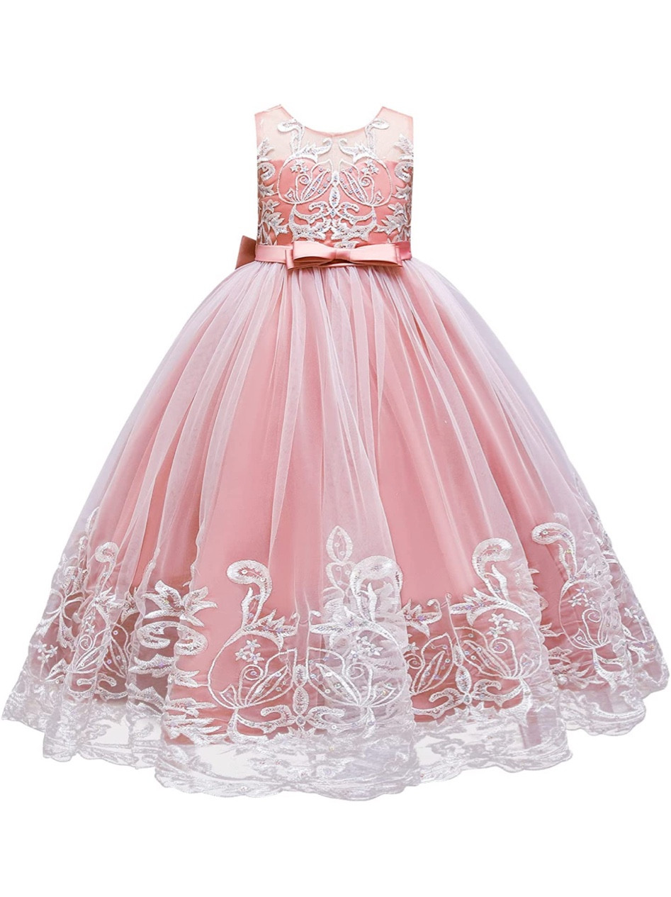 Wedding Flower Girl Lace Dress for Kids Wedding Bridesmaid Pageant Party Formal Long Gown Princess Communion Tulle Bow Dresses

#LTKwedding #LTKunder50 #LTKFind