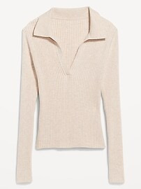Ribbed Crop Polo Sweater | Old Navy (US)