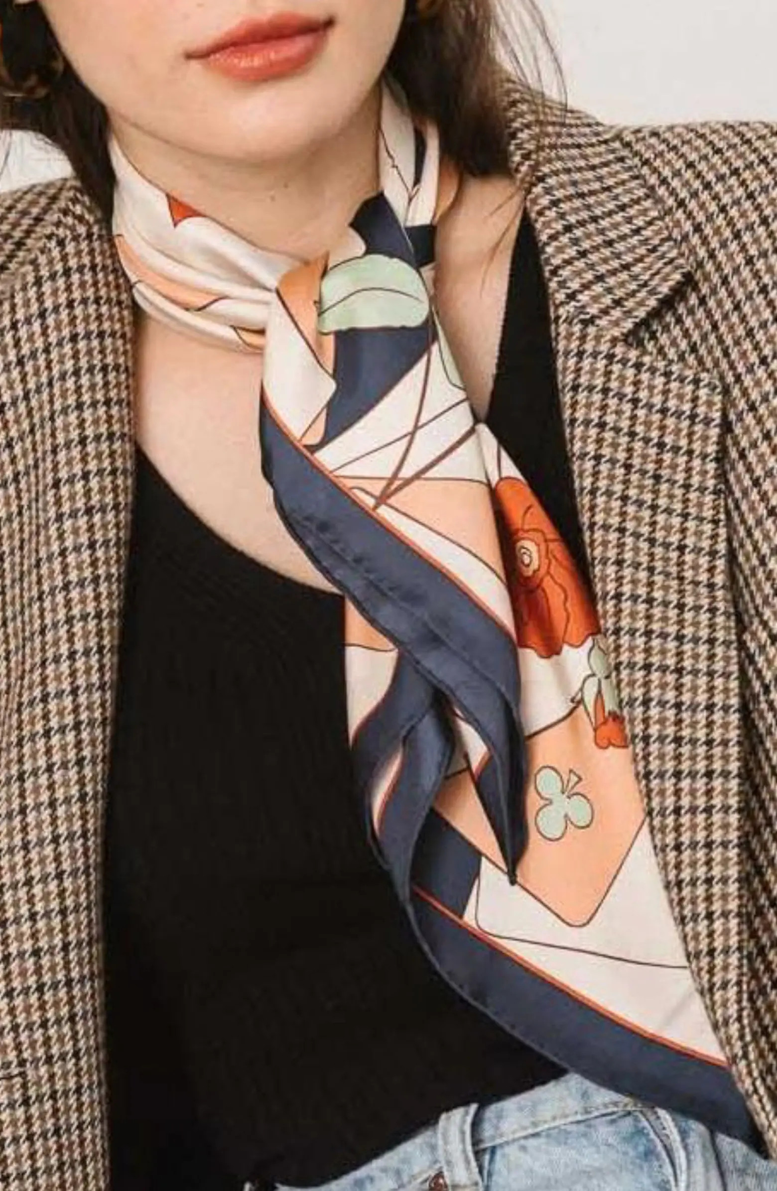 Lost Pattern Camellia Silk Square Bandana | Nordstrom | Nordstrom