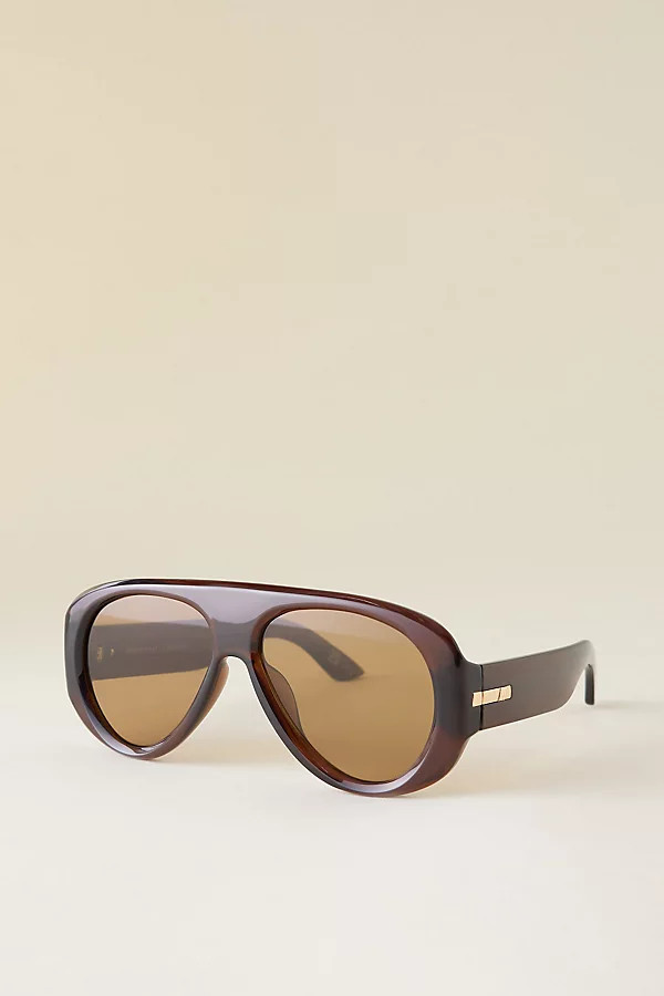 Le Specs Dream Boat Oversized Aviator Sunglasses | Anthropologie (UK)