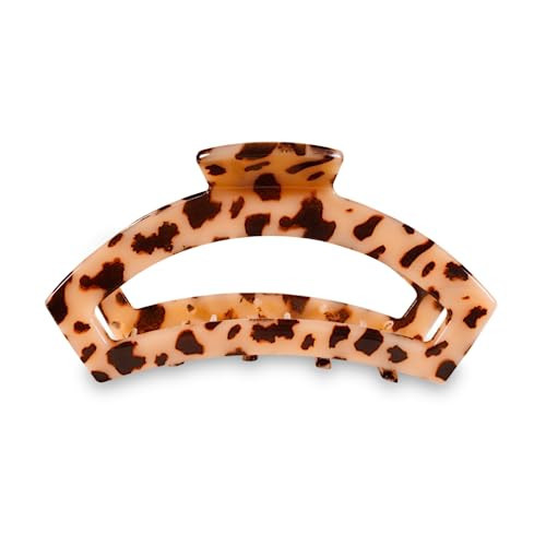 TELETIES - Large Open Claw Clip - Strong Grip, Bendable Teeth, Comfortable Open Cutout Design - Ideal for Long, Thick, Curly, or Wavy Hair - For All Hair Textures - Blonde Tortoise | Amazon (US)