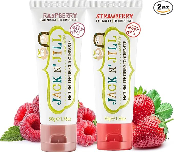 Jack N’ Jill Natural Certified Kids Toothpaste – Fluoride-Free Toddler & Baby Toothpaste with... | Amazon (UK)