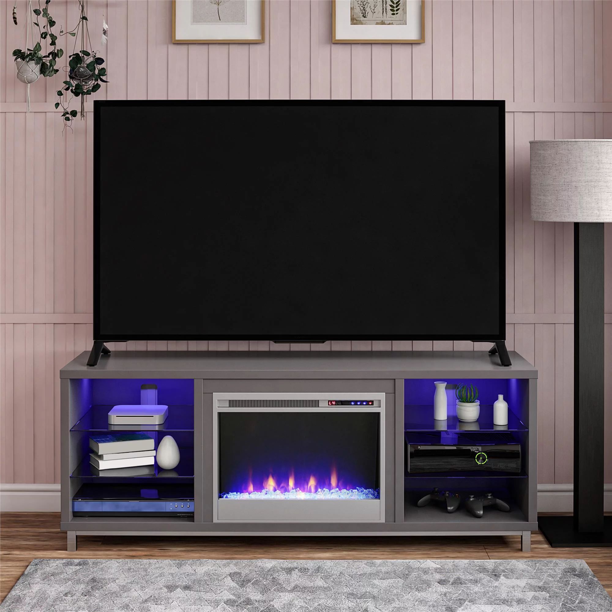 Ameriwood Lumina Fireplace TV Stand for TVs up to 70" Wide, Multiple Colors | Walmart (US)