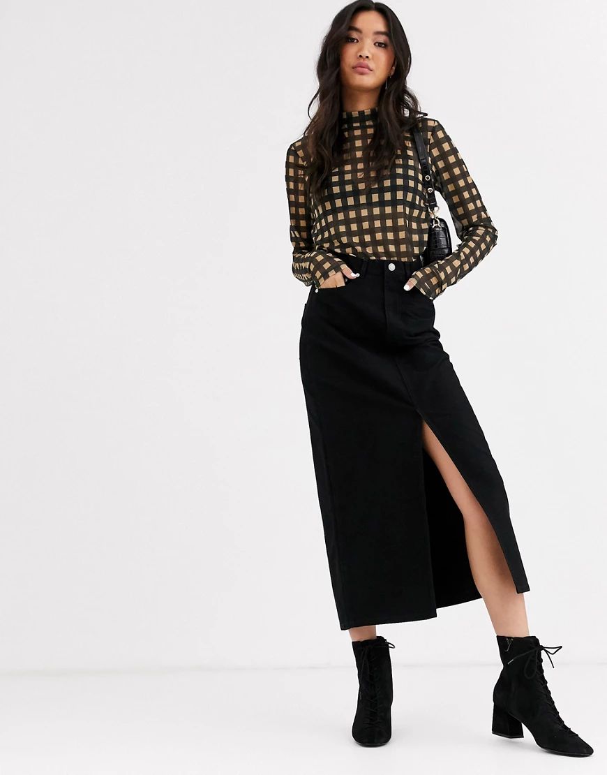 & Other Stories midi skirt with split front in black | ASOS (Global)