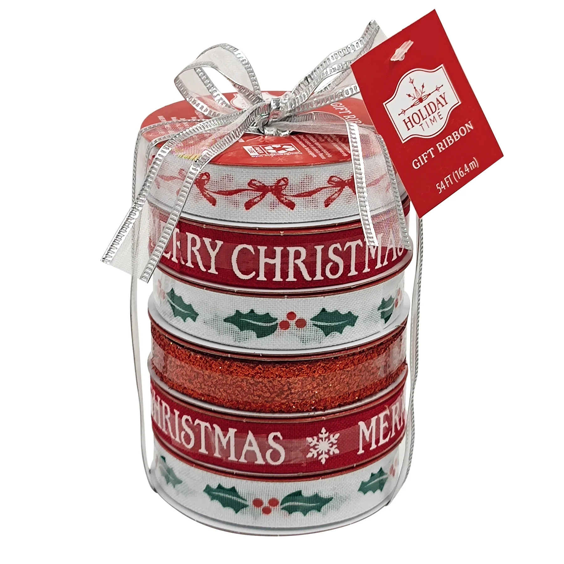 Assorted Red, White, and Green Christmas Ribbons, 9', 6 Count, by Holiday Time | Walmart (US)