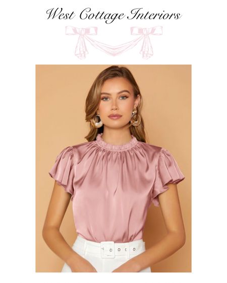 SHEIN Unity Frill Neck Butterfly Sleeve Satin Top

#LTKunder50 #LTKSeasonal #LTKstyletip