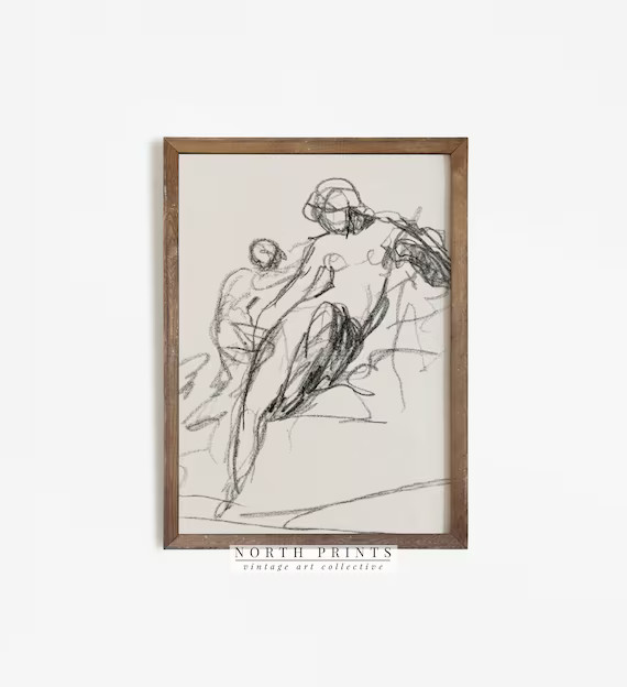 Antique Line Drawing  Vintage Abstract Sketch Woman Art  | Etsy | Etsy (UK)