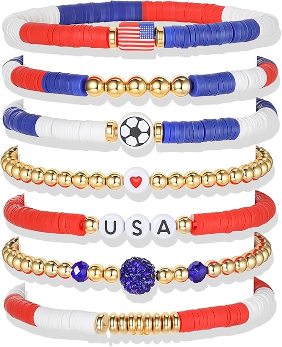 World Soccer Game-day Cup Bracelet Stack Set 7pcs Softball/Baseball/Basketball/Soccer/Volleyball/... | Amazon (US)
