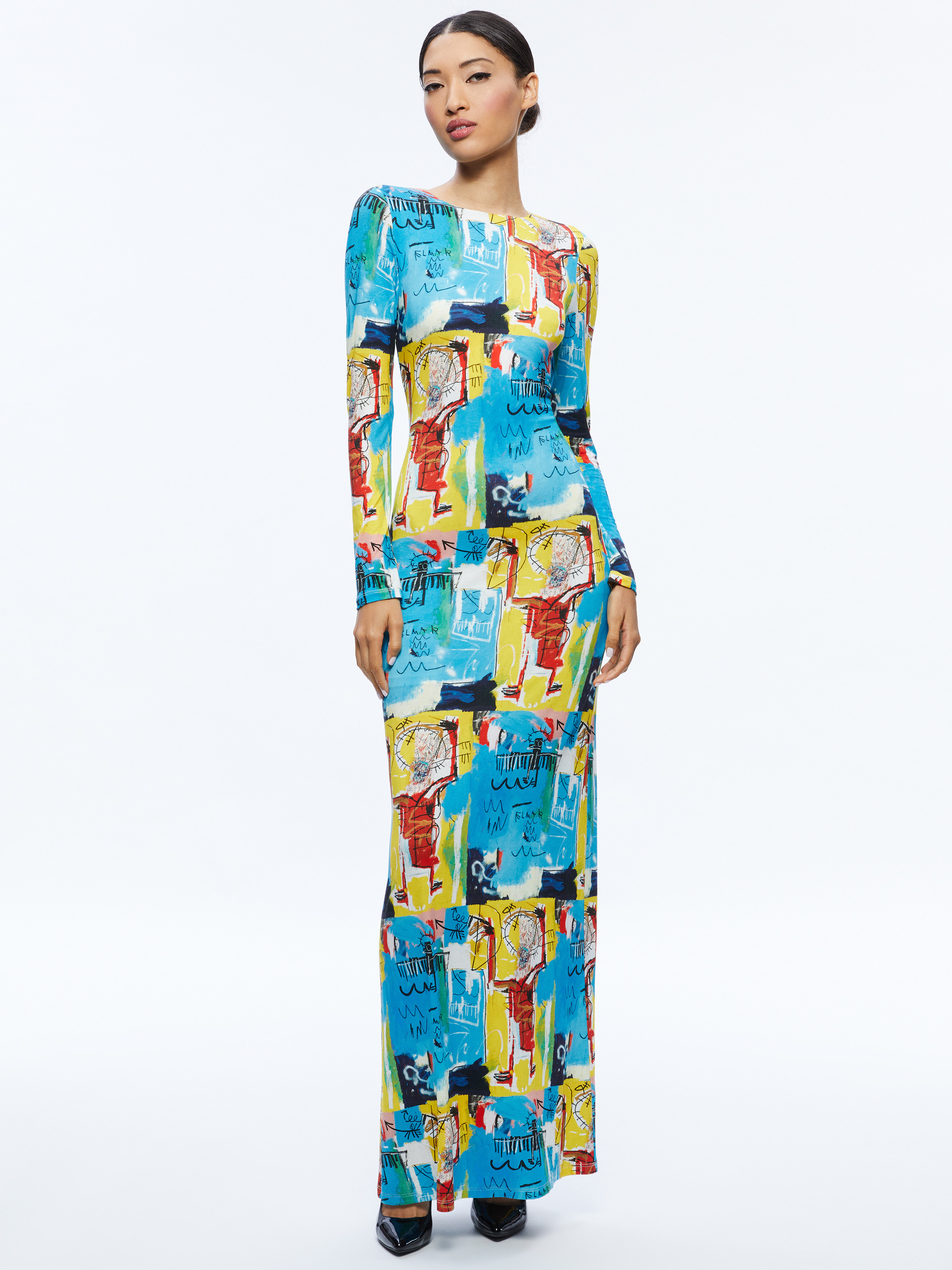 A+O X BASQUIAT DELORA MAXI DRESS | Alice + Olivia