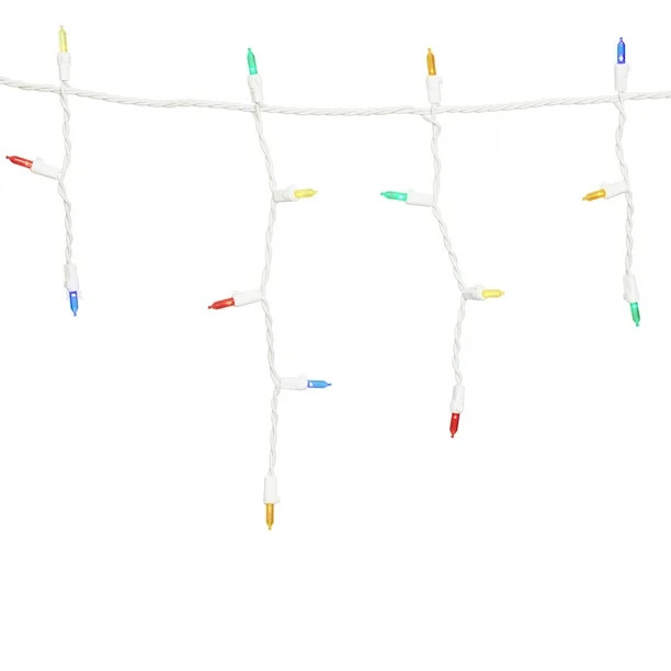 Holiday Time 500-Count Multicolor LED Icicle Christmas Lights, with White Wire, 52.3 feet | Walmart (US)