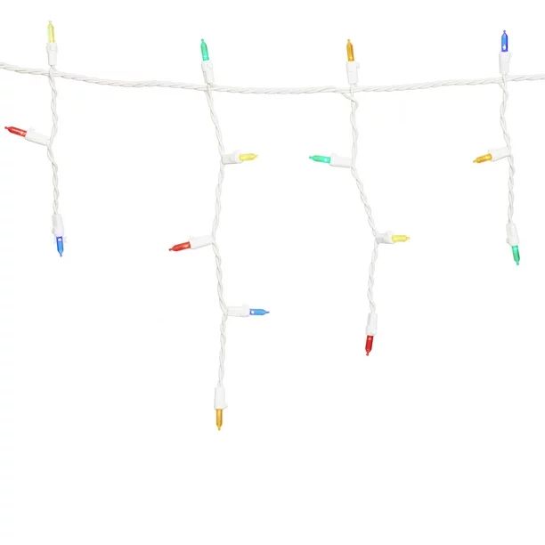 Holiday Time 500-Count Multicolor LED Icicle Christmas Lights, with White Wire, 52.3 feet | Walmart (US)