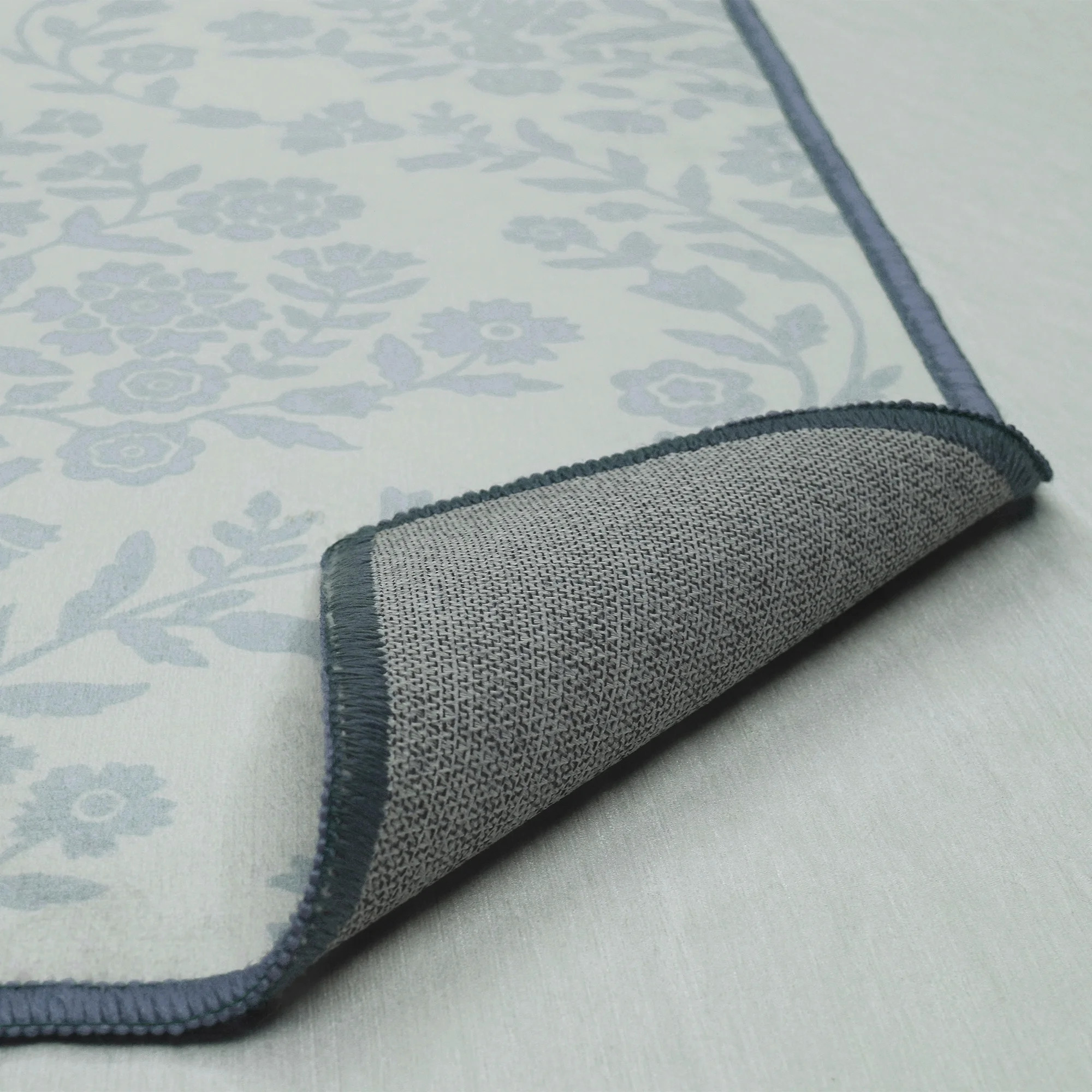 My Texas House Blue Floral Medallion Machine Washable Indoor Area Rug, 8'10" x 12' | Walmart (US)