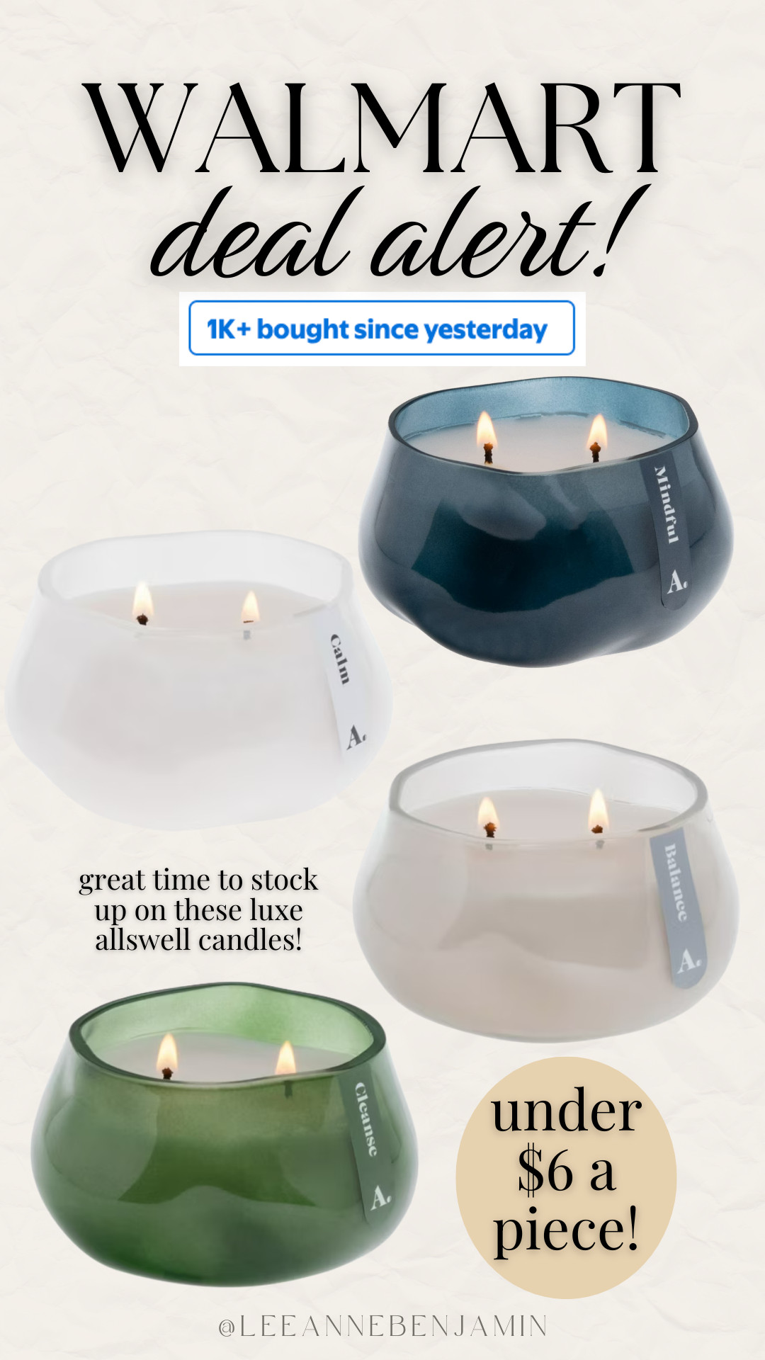 allswell candles on major discount a Walmart! Great time to stock up on these super luxe candles!  

 #LTKmomlife #LTKHome #LTKSaleAlert