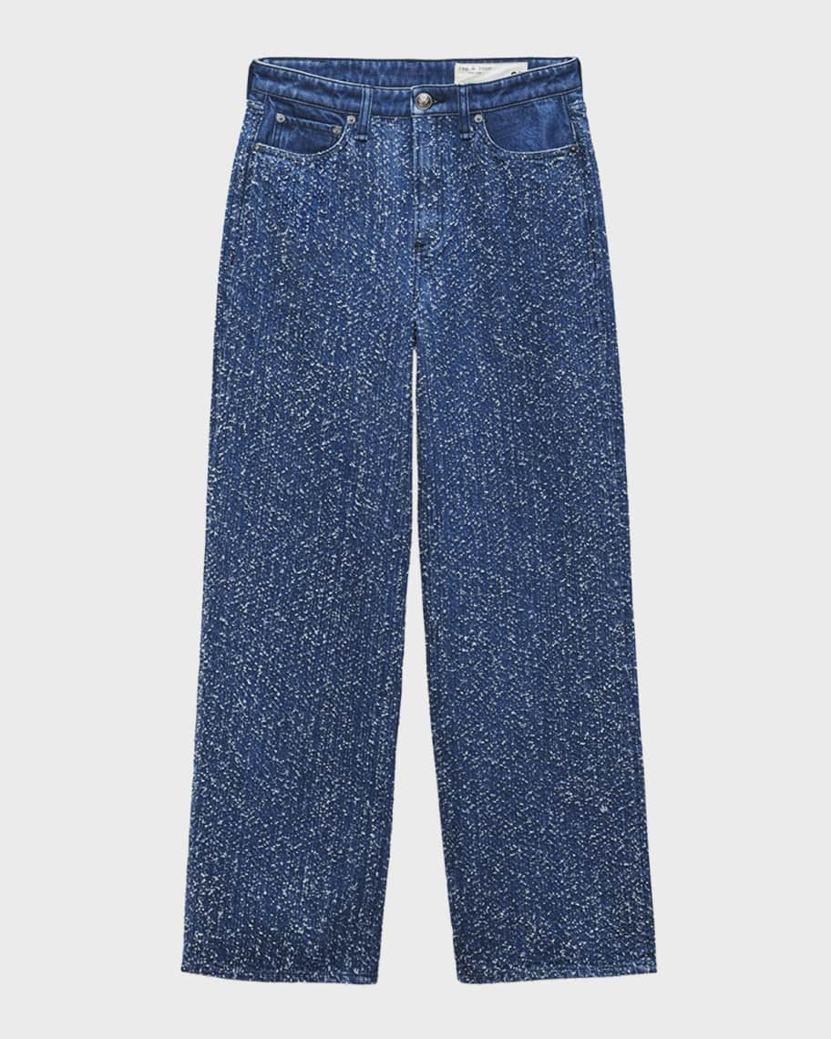 Logan Tweed Wide-Leg Jeans | Neiman Marcus