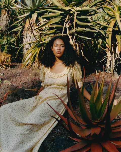 The Meadow Dress | Golden Pollinator Garden Silk-Cotton | Christy Dawn