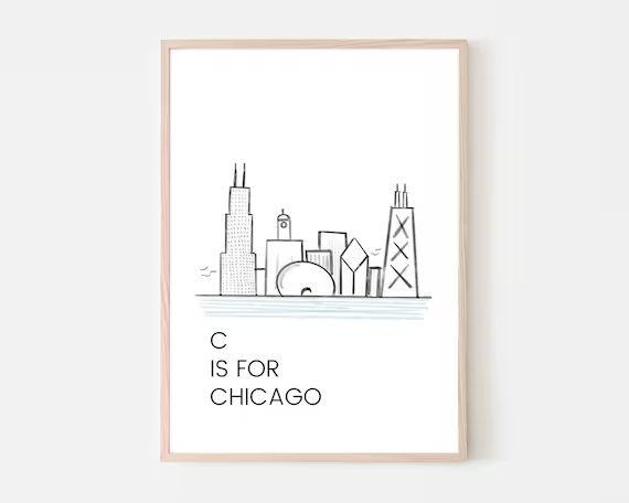 C is for Chicago Nursery Wall Art Print  Chicago Skyline Art | Etsy | Etsy (US)