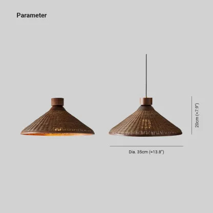 Alessio Retro Design LED Pendant / Ceiling Light Rattan Living Room | Lassola US