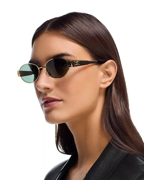 CELINE Triomphe Metal Round Sunglasses, 54mm  | Bloomingdale's Jewelry & Accessories | Bloomingdale's (US)