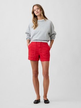 4" Mid Rise Denim Utility Shorts | Gap Factory
