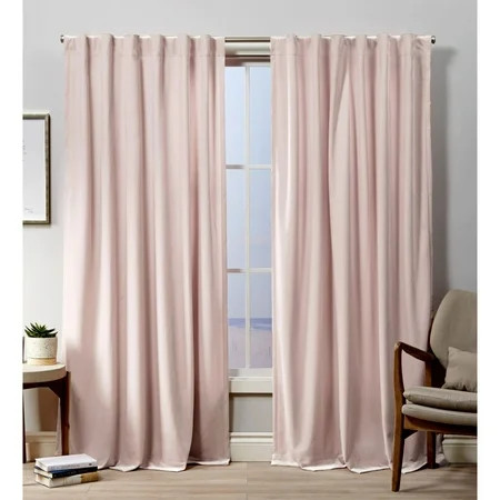 Exclusive Home Velvet Heavyweight Hidden Tab Top Curtain Panel Pair - Walmart.com | Walmart (US)