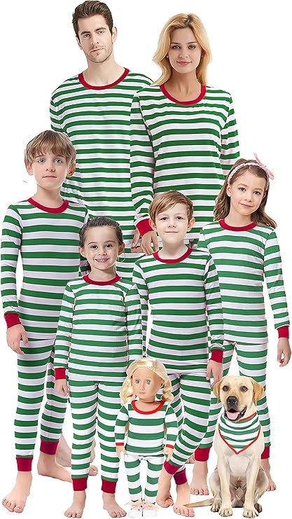 Matching Family Pajamas For Women Men Christmas Red Striped Jammies Holiday Cotton Pjs Clothes Mu... | Amazon (US)