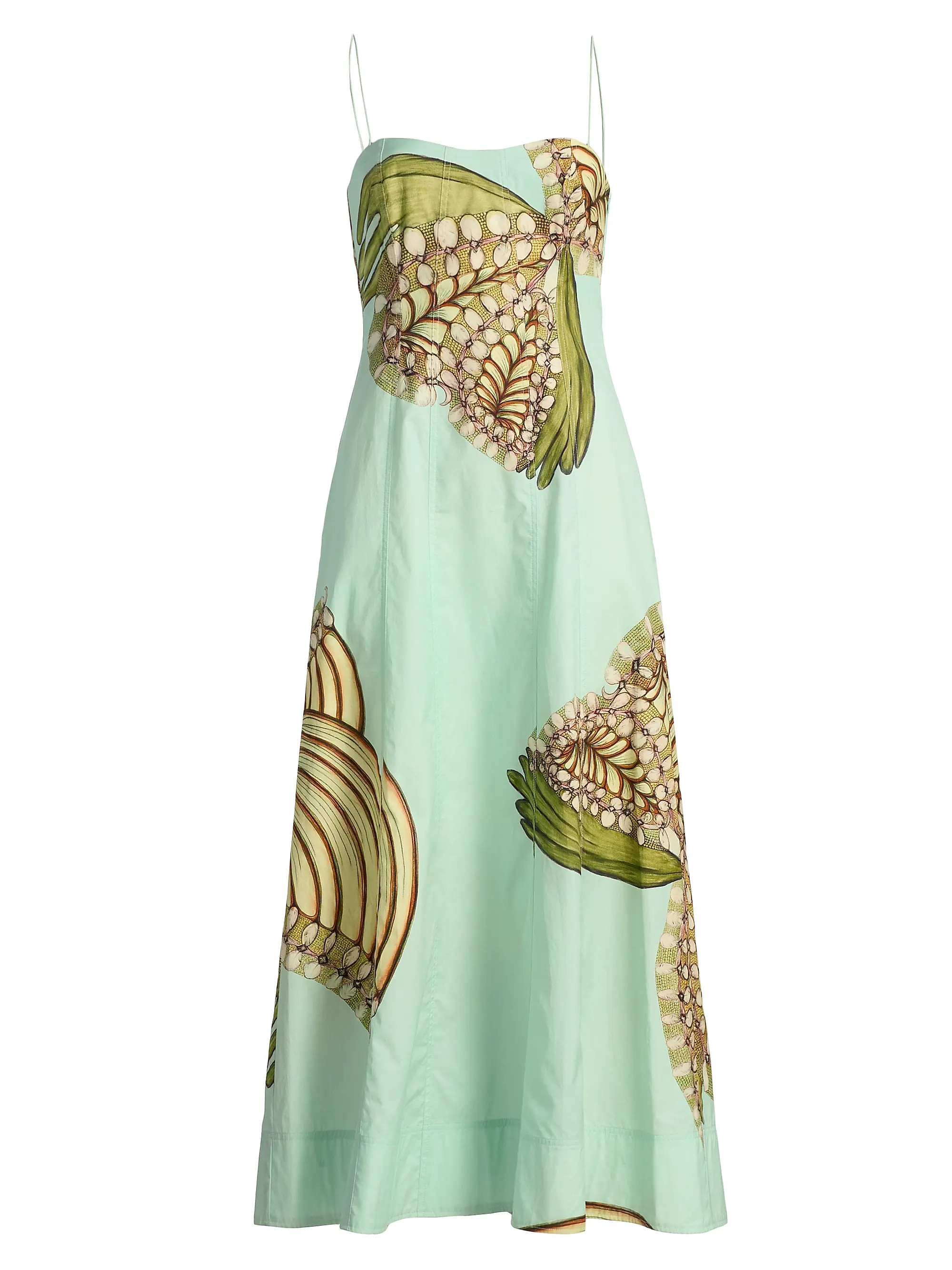 Anna Zemankova Vesela Printed Cotton Cami Midi-Dress | Saks Fifth Avenue