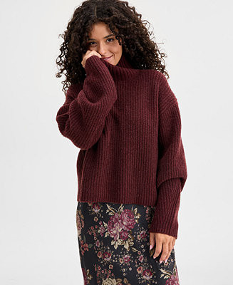 Lucky Brand Women's Ribbed Mock-Neck Sweater - Macy's | Macy's