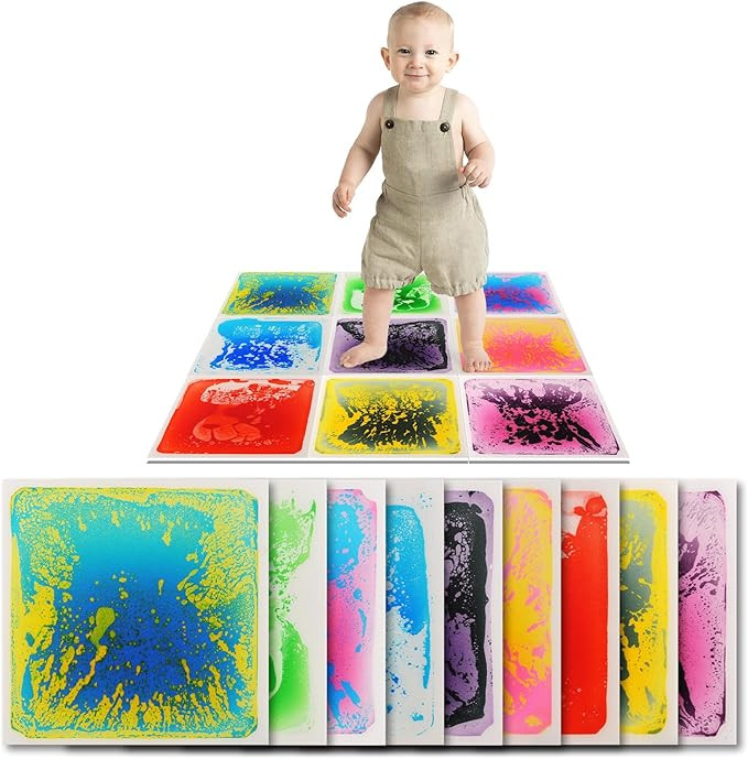 Art3d Liquid Fusion Activity Play Mat for Kids, Pack of 9 Tiles 12" X 12", Multi-Color | Amazon (US)