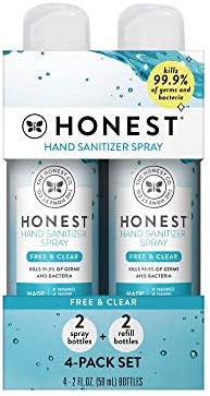 The Honest Company Hand Sanitizer Spray, Free & Clear, 2.0 Fl Oz, 4 Count | Amazon (US)