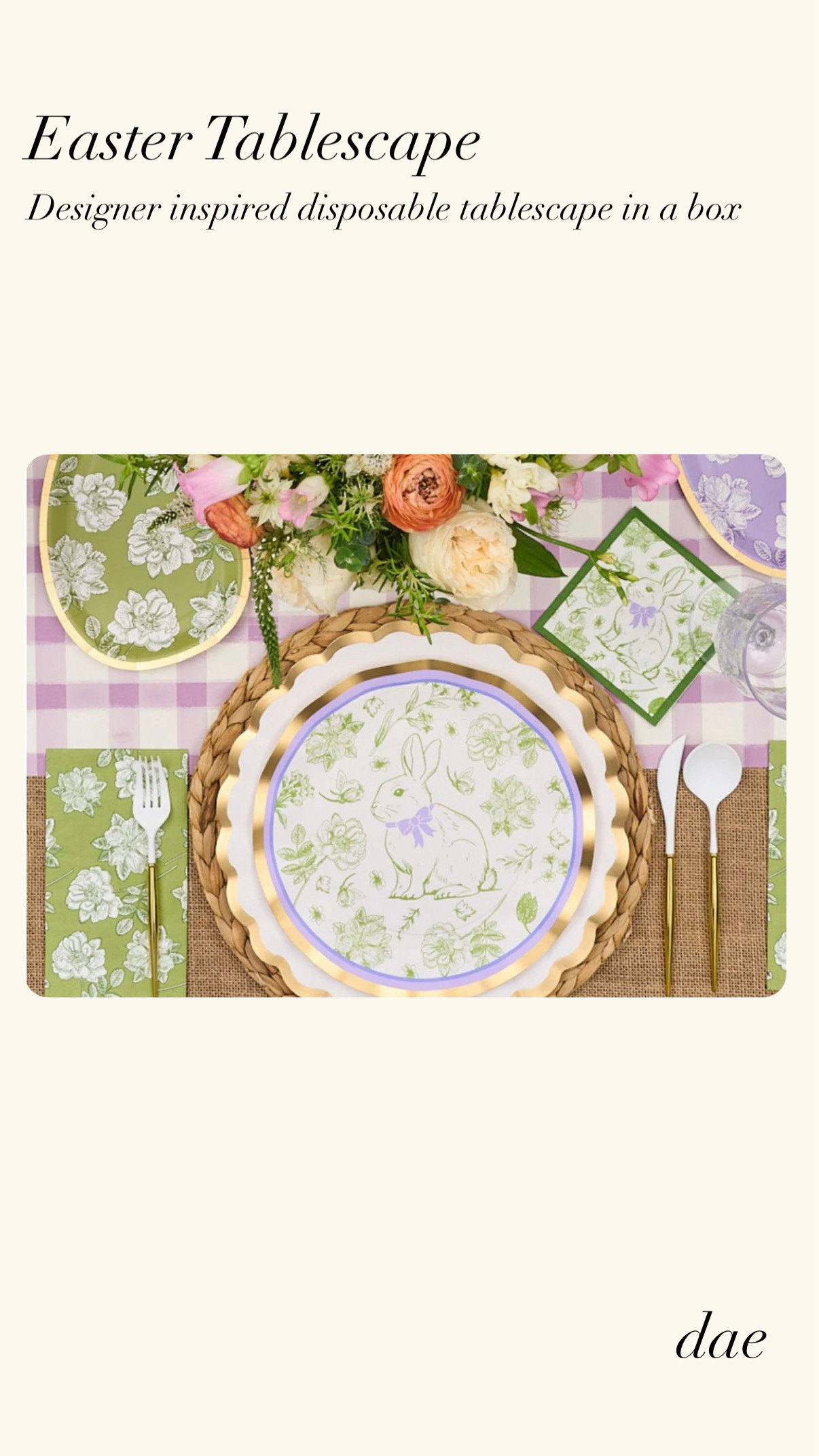 Beautiful Easter tables without the cleanup — these disposable hosting sets make entertaining so easy.
Create a stunning Easter table without the cleanup using these luxury disposable tablescape kits. Each set includes coordinated plates, napkins, and table decor for effortless holiday hosting and elegant entertaining.
#Eastersunday #Eastertabledecor #HolidayHostingIdeas #DisposableDecor #EntertainingMadeEasy #TablescapeInspiration #SpringHosting #HostessLife
 

 #LTKfoodie #LTKSeasonal #LTKHome