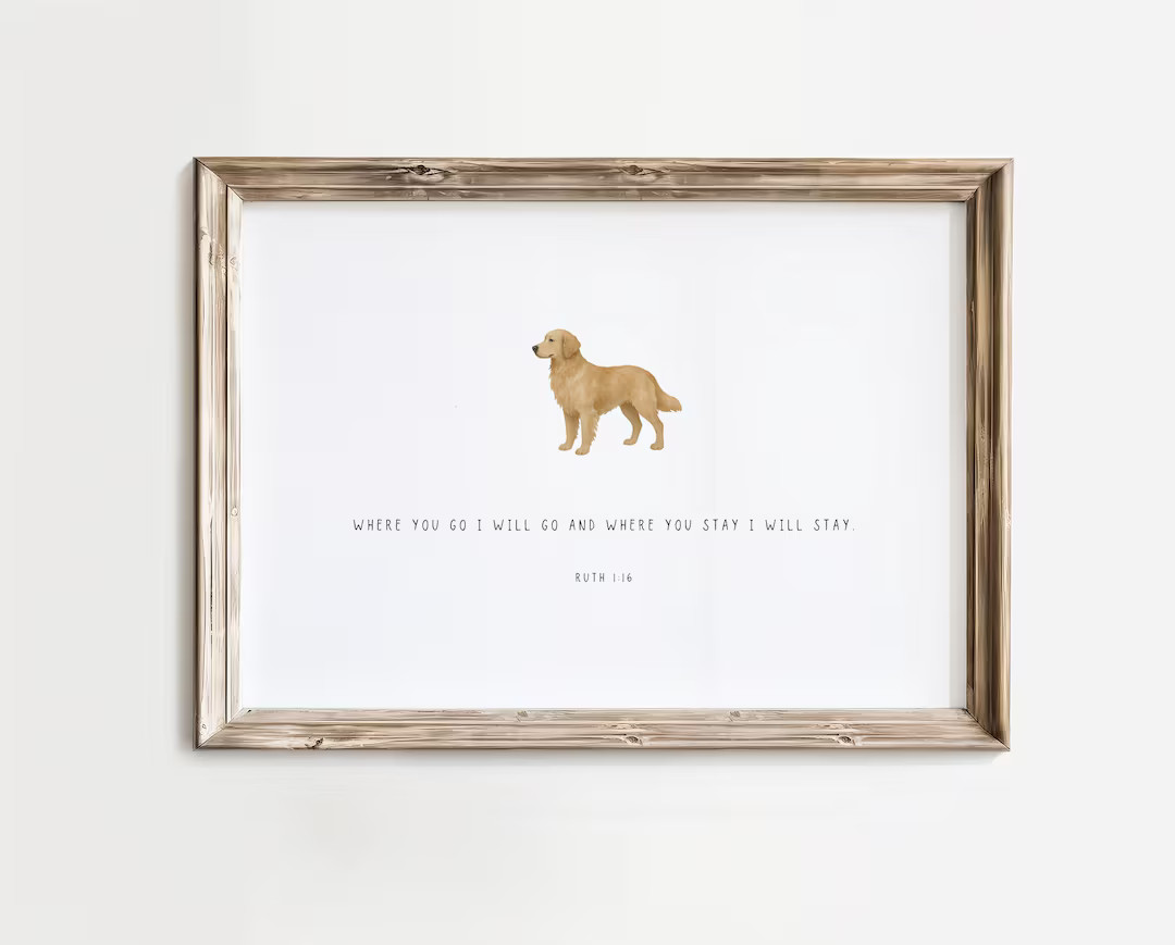 PRINTED Hunting Dog Nursery Wall Art, Where You Go I Will Go, Golden Retriever, Duck Hunter Bible... | Etsy (US)