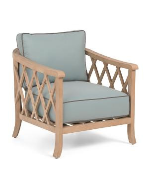 28x27 Outdoor Eucalyptus Wood Accent Chair | TJ Maxx