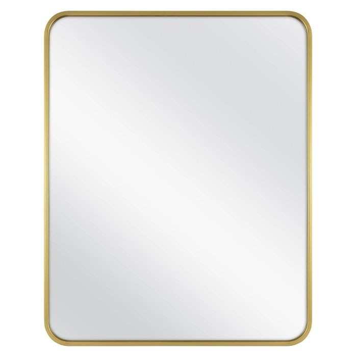 24" x 30" Rectangular Decorative Wall Mirror with Rounded Corners Brass - Project 62͐... | Target