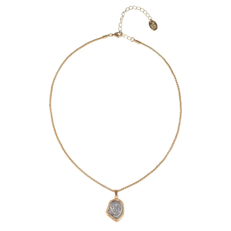 Time and Tru Goldtone Silvertone Reversible Pendant "Virgo" Necklace | Walmart (US)