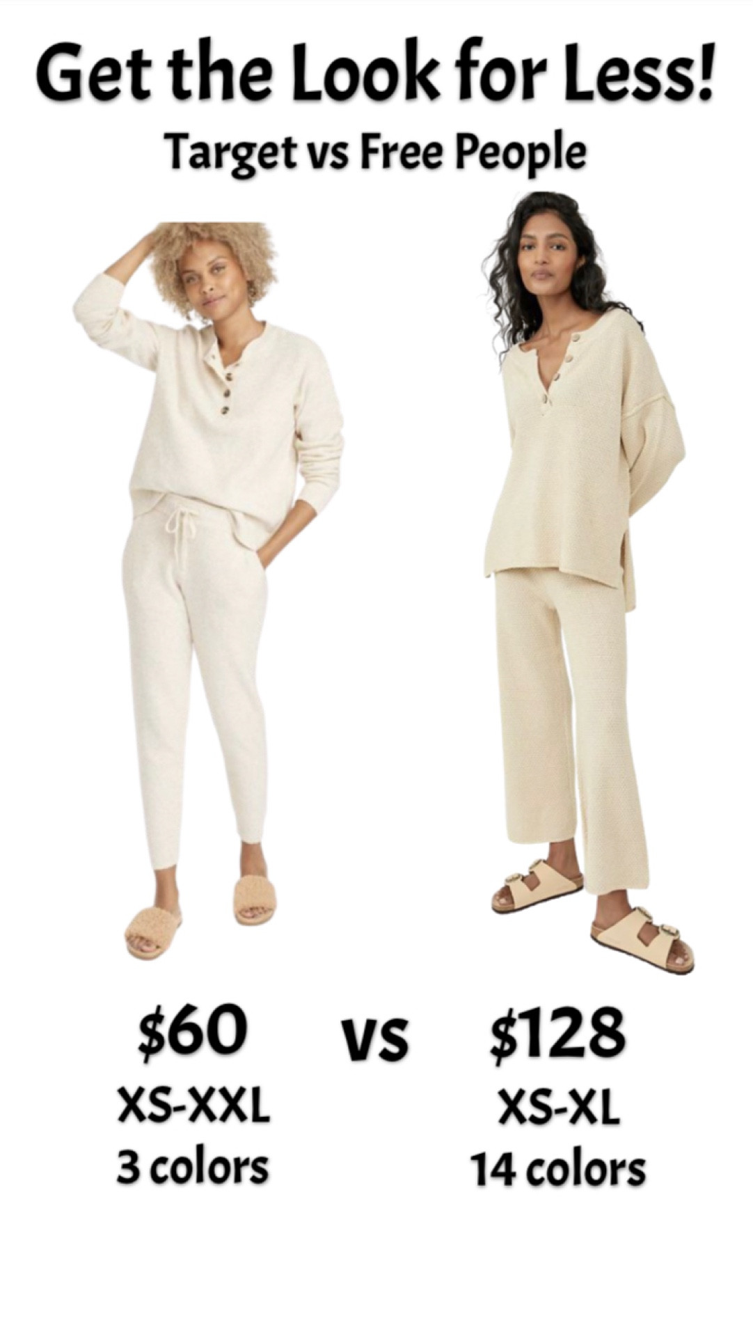 Free people sweater set dupe! This target sweater set is a great dupe for half the price! Target comes in XS-XXL, $60, 3 colors, Free people set comes in XS-XXL and in 14 colors. Perfect cozy fall loungewear, cozy outfit, coastal grandma look, fall outfit

#LTKunder100 #LTKstyletip #LTKSeasonal