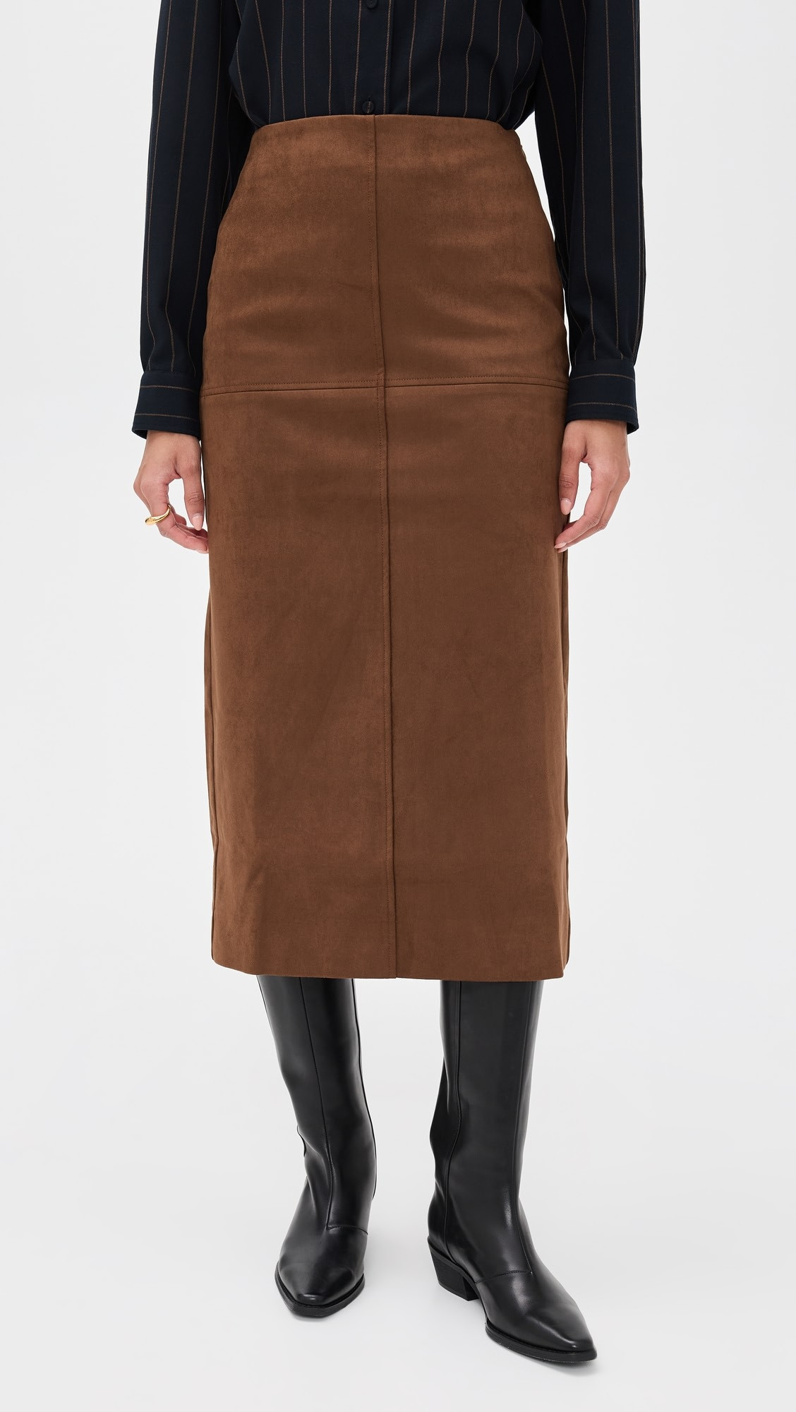 Faux Suede Midi Skirt | Shopbop