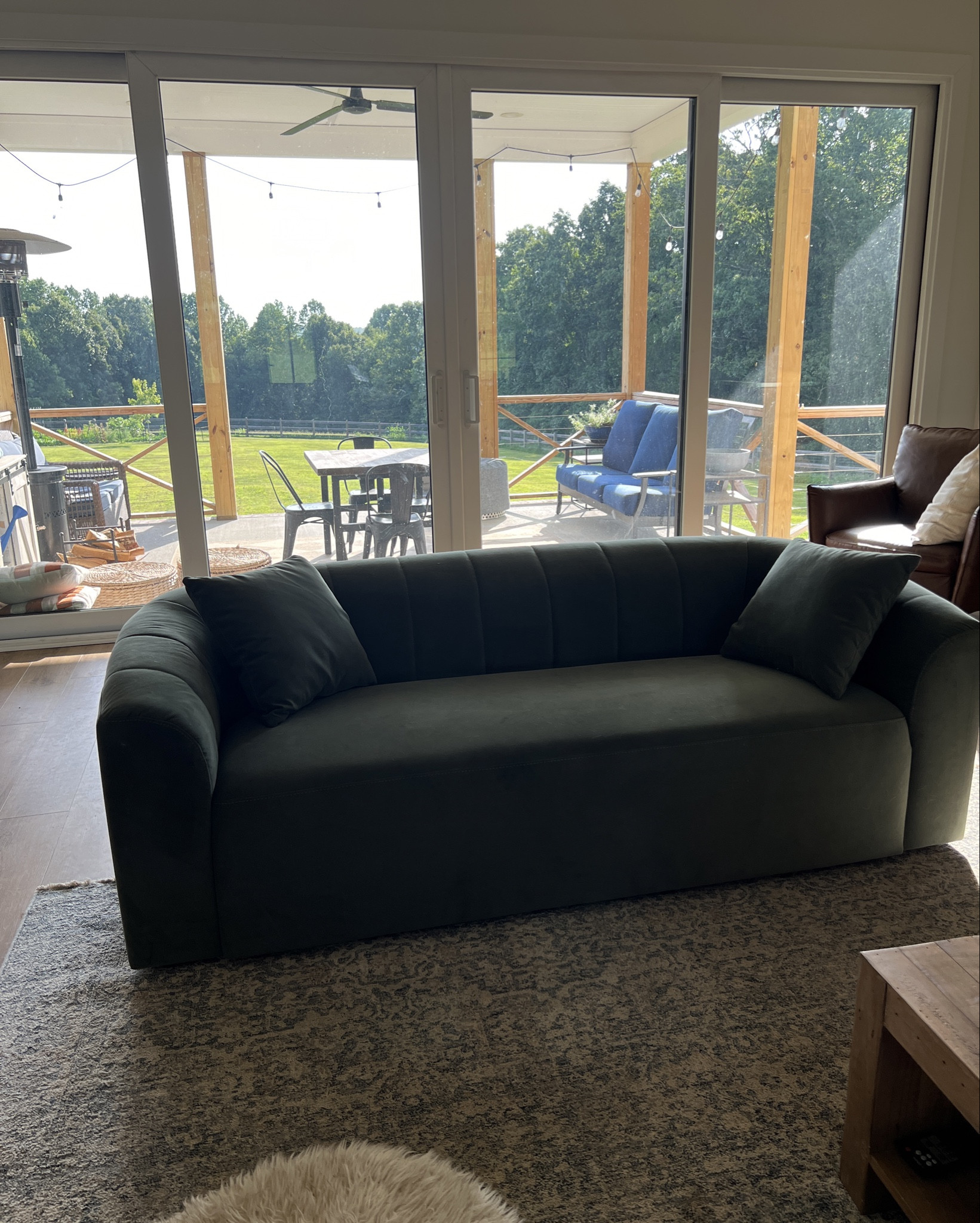 Affordable green velvet couch! Decently comfortable and easy to clean. It feels solid and looks great in my space. If you’re in need of a couch for a college kid, entryway, sitting room or super affordable couch for your living room - this is it. Plus, my princess of a pup approves! 

#LTKHome