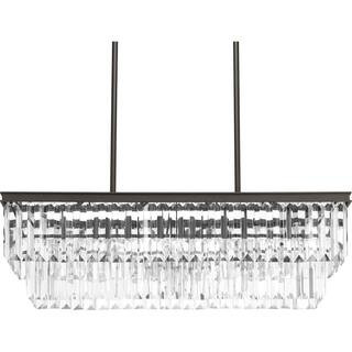 Progress Lighting Glimmer Collection 4-Light Antique Bronze Luxe Linear Chandelier Light P400101-... | The Home Depot