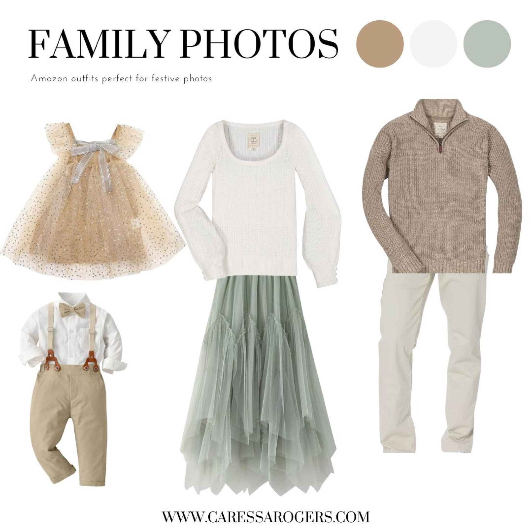 Amazon clothes for the whole family this holiday season. A beautiful neutral with a touch of green outfit combo. Family photos in the studio or Christmas tree farm would be stunning.

#LTKHoliday #LTKkids #LTKfamily