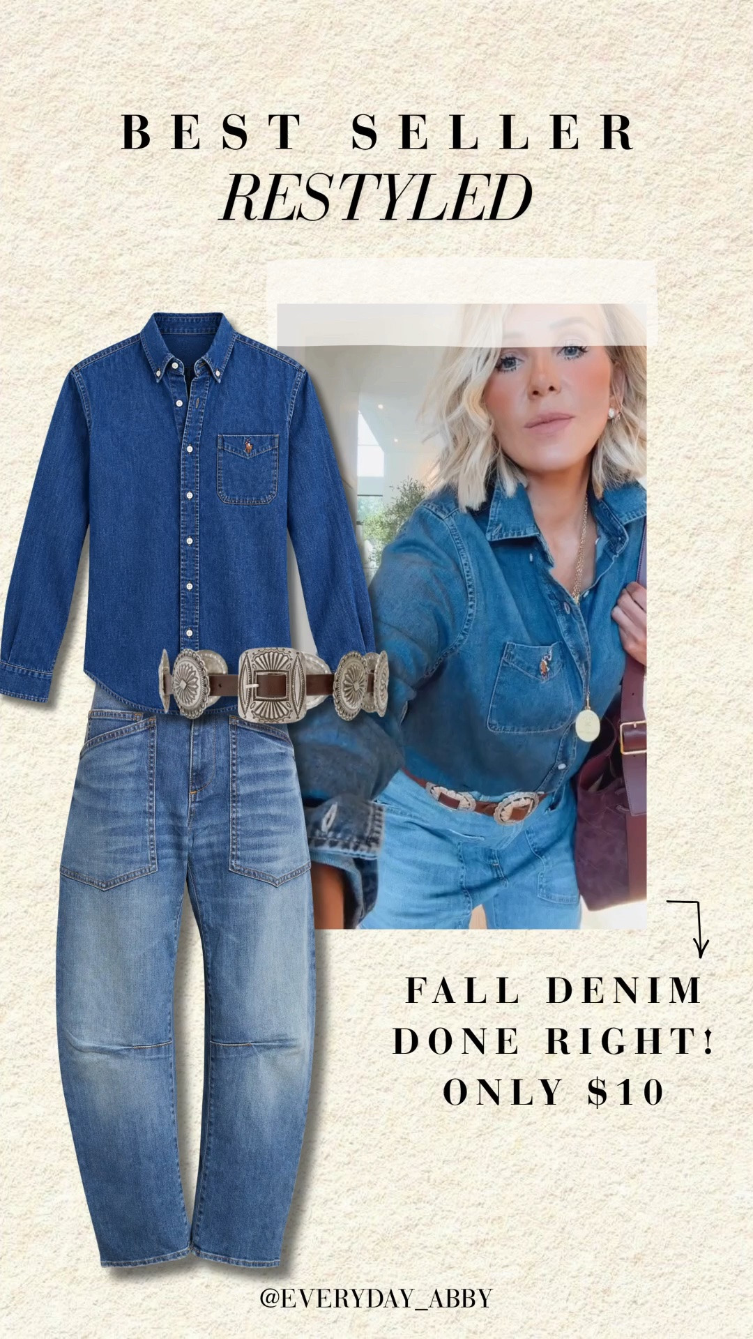 Must have denim shirt that is $10 🤯👏 wearing a medium