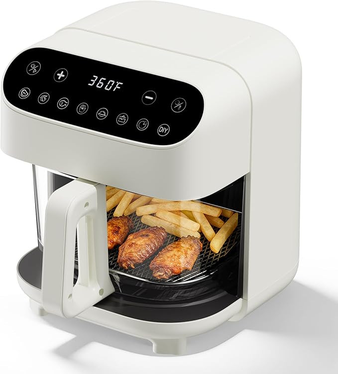 5 Quart Glass Air Fryer, Non Toxic & Uncoated High Borosilicate Glass Basket, Airfryer with Trans... | Amazon (US)