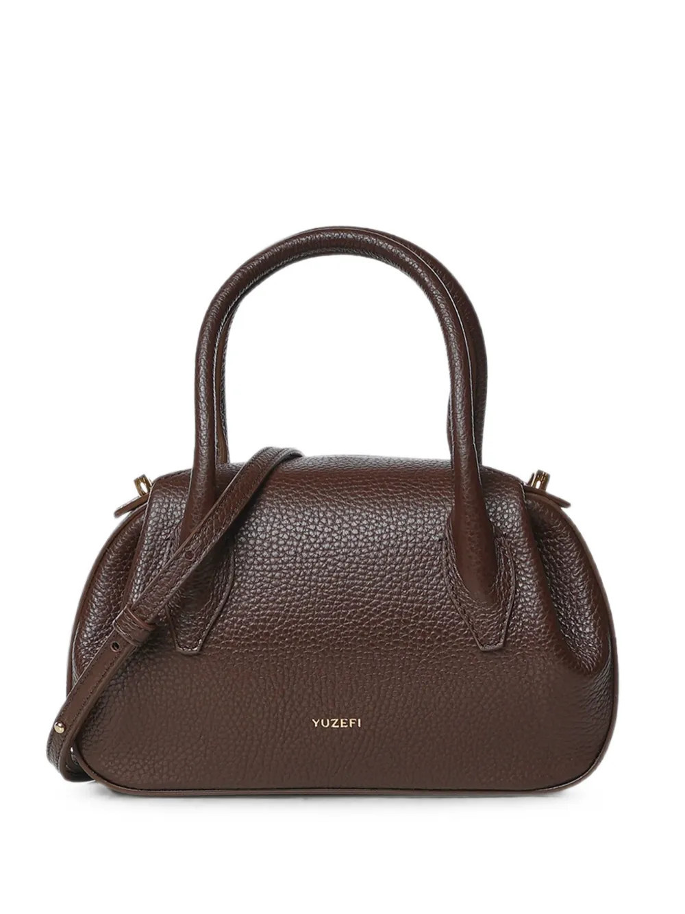 Yuzefi mini Oyster Duffle pebbled handbag - Brown | Farfetch Global