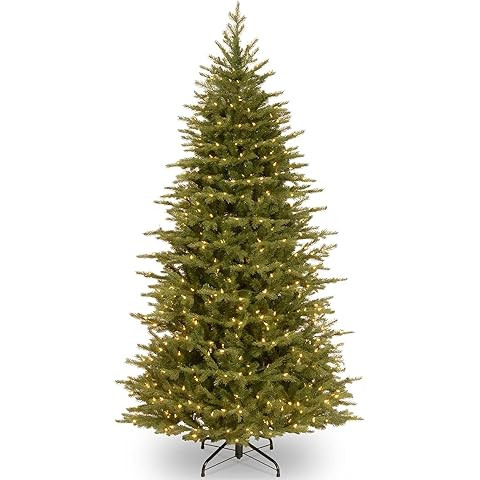 National Tree Company Pre-Lit Artificial Full Christmas Tree, Green, Dunhill Fir, Dual Color LED ... | Amazon (US)