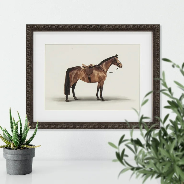 My Texas House Brown Horse Framed Art 14x11 | Walmart (US)