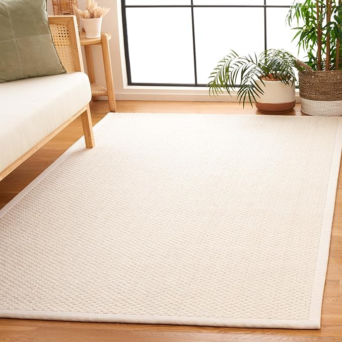 Safavieh Palm Beach Collection Area Rug - 5' x 8', Ivory, Geometric Design, Wool, Ideal for The L... | Amazon (US)