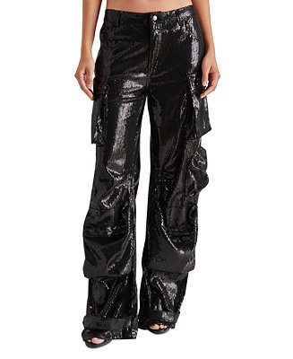 Steve Madden Women's Duo Sequin Relaxed Cargo Pants - Macy's | Macy's