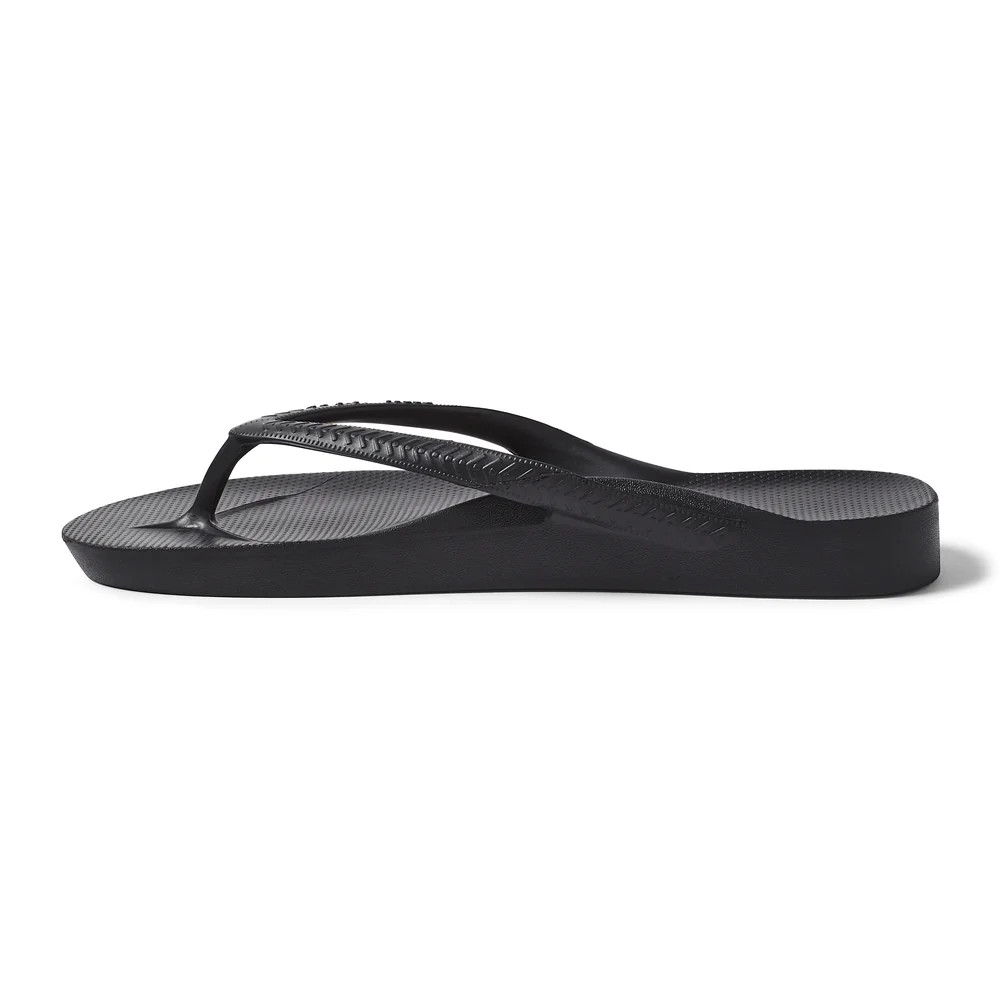 Arch Support Flip Flops - Classic - Black | Archies Footwear US