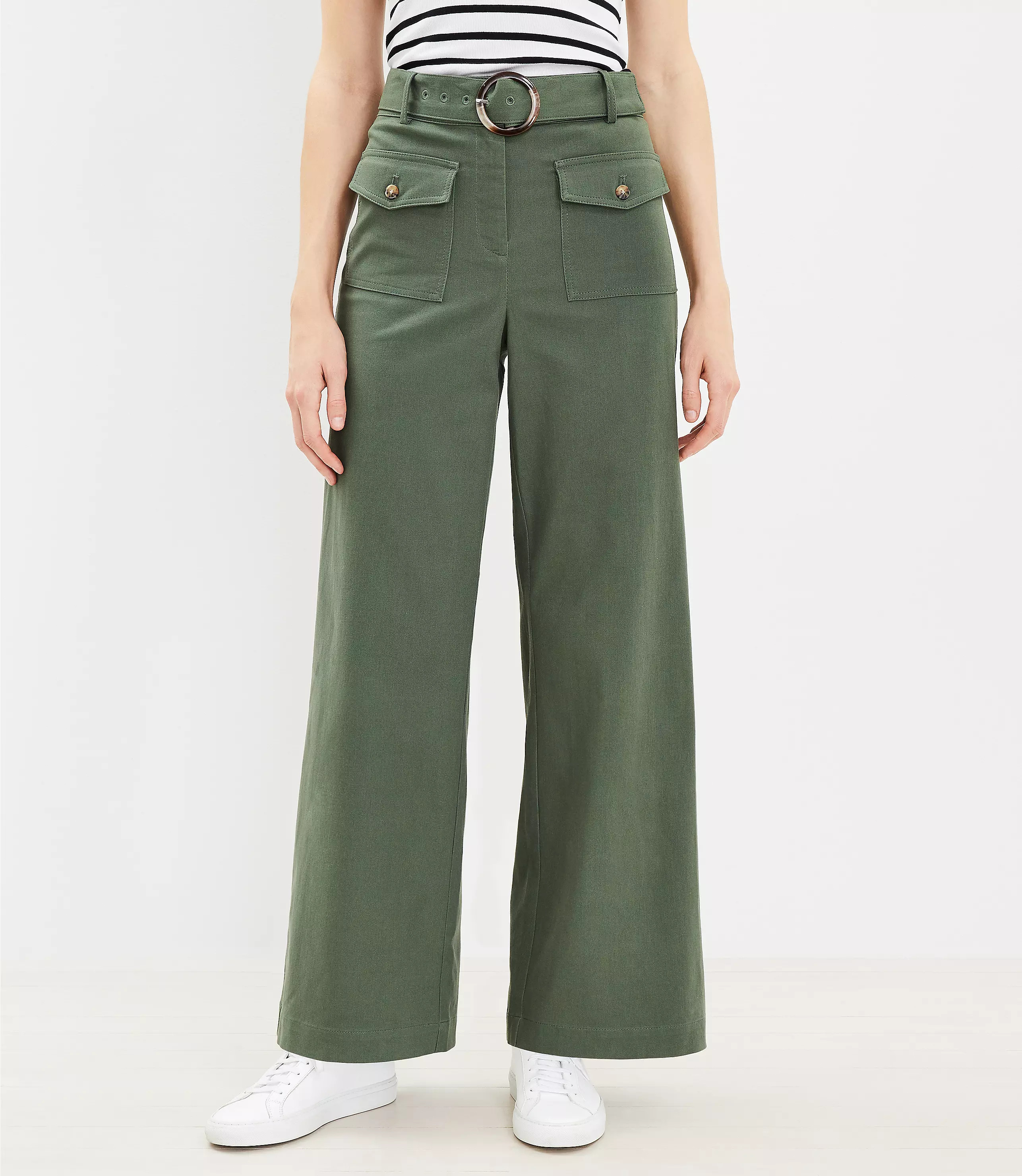 Belted Pants in Pique | LOFT