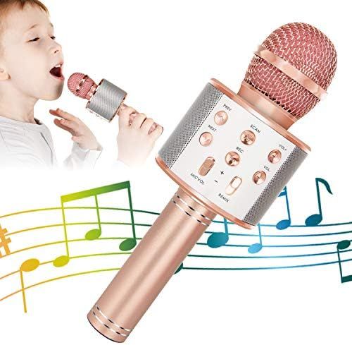 Amazon.com: BONAOK Wireless Bluetooth Karaoke Microphone with Controllable LED Lights, 4-in-1 Portab | Amazon (US)