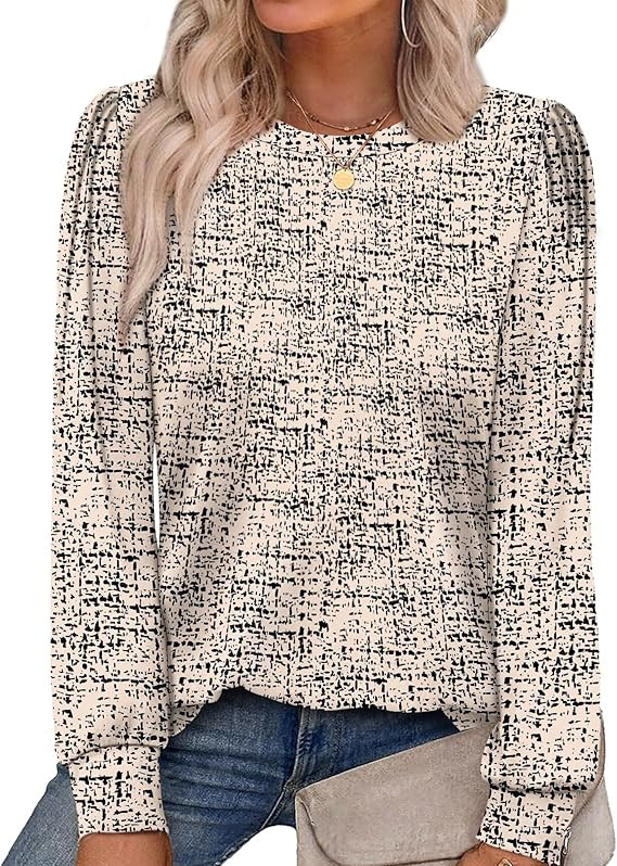 Alaroo Womens Long Sleeve Shirts 2025 Fall Tunic Tops Crewneck Blouses Print | Amazon (US)